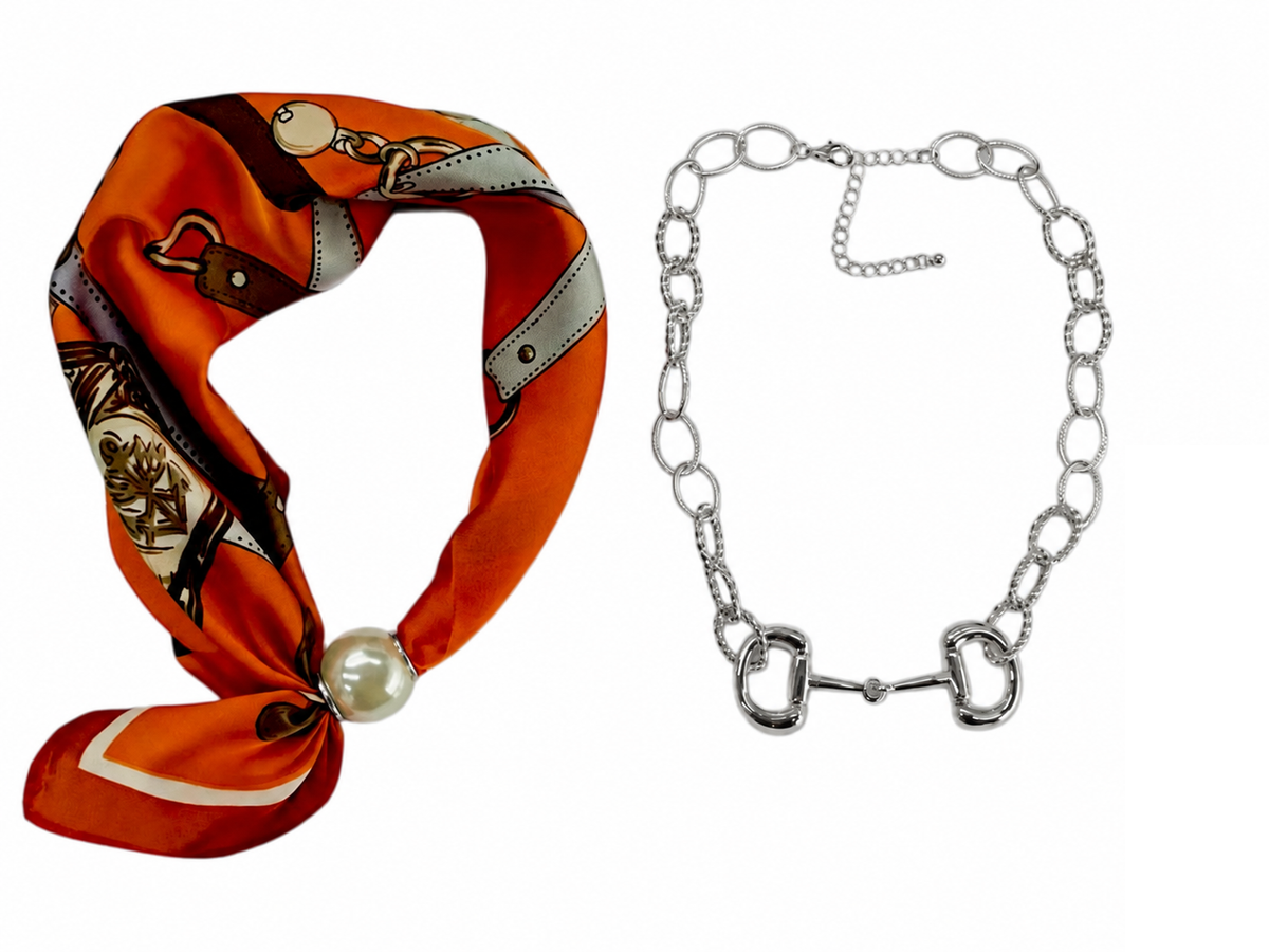 Western Snaffle Bit Scarf Set Necklace
