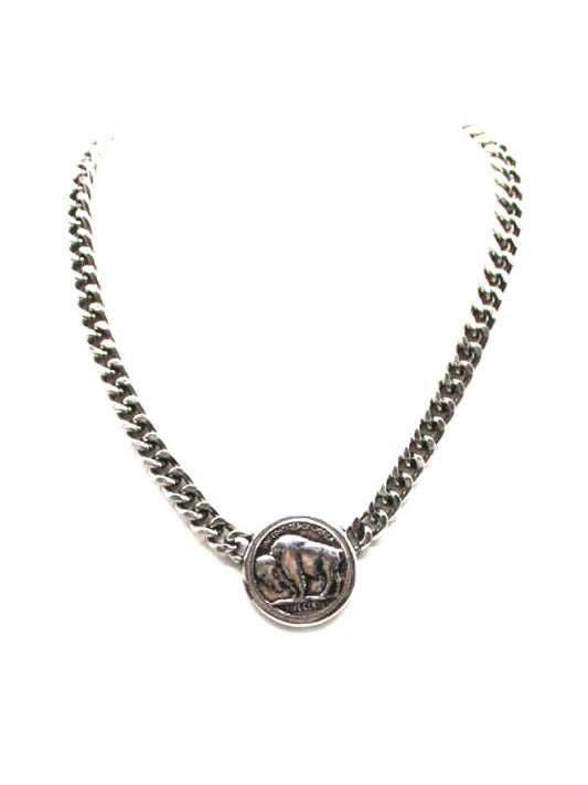 Western Buffalo Coin Chain Necklace
