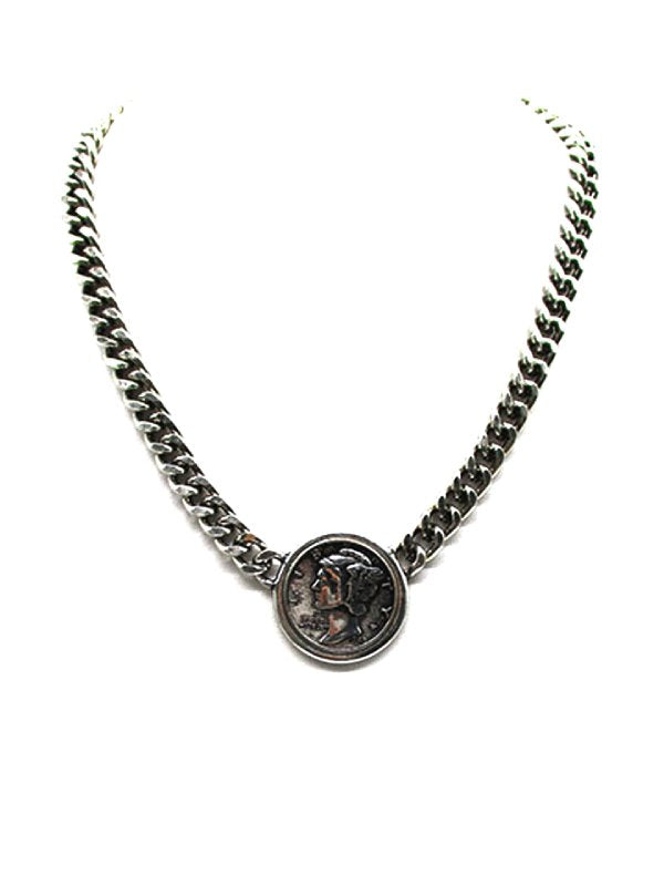 Western Liberty Coin Chain Necklace