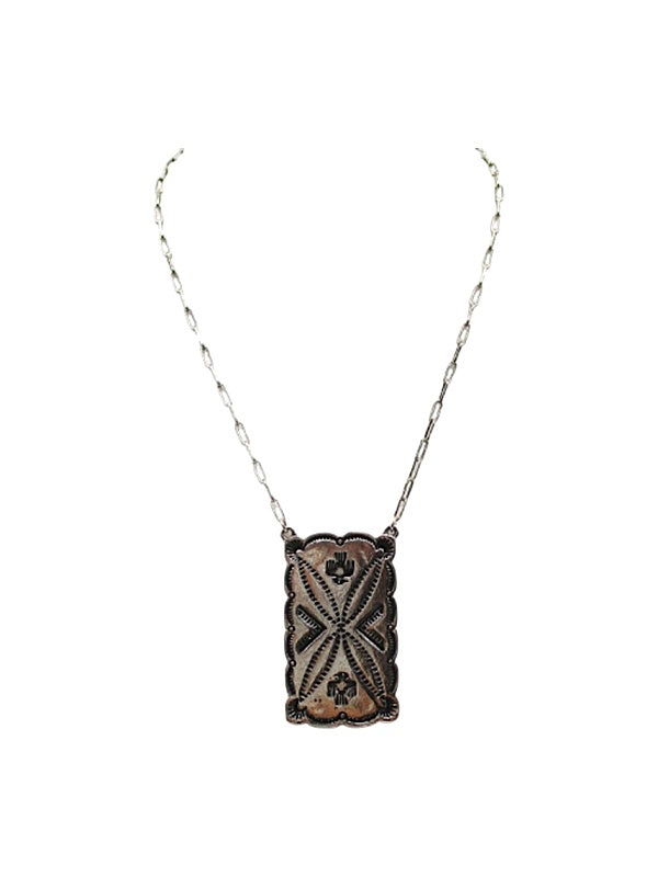 Western Thunderbird Rectangle Concho Necklace