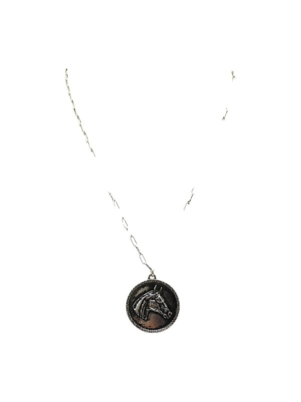 Western Horse Head Round Necklace