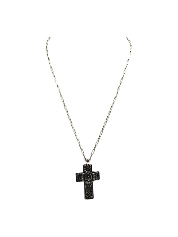 Western Flower Cross Necklace