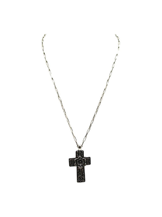 Western Flower Cross Necklace