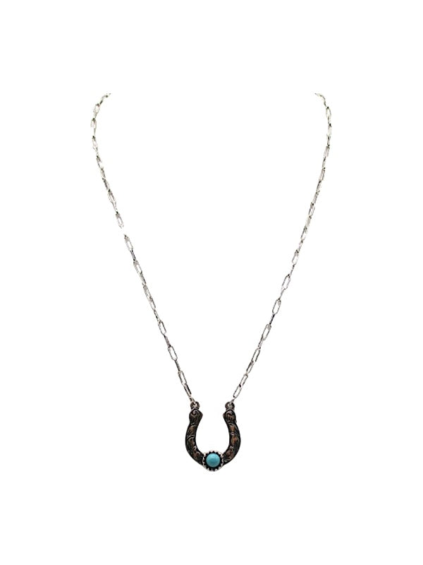 Western Horseshoe Turquoise Necklace