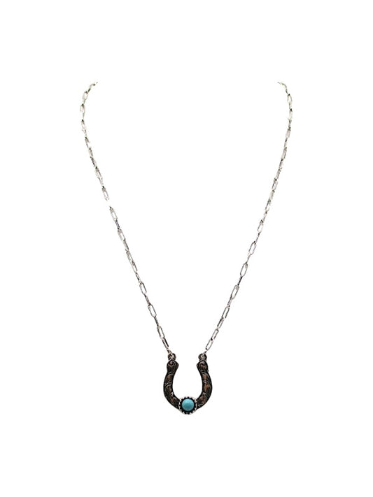Western Horseshoe Turquoise Necklace
