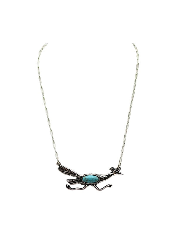 Western Road Runner Turquoise Necklace