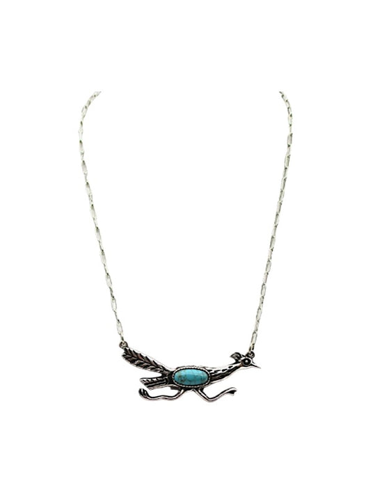 Western Road Runner Turquoise Necklace