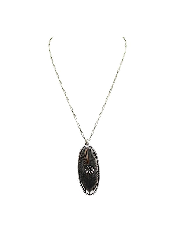 Western Long Oval Concho Necklace