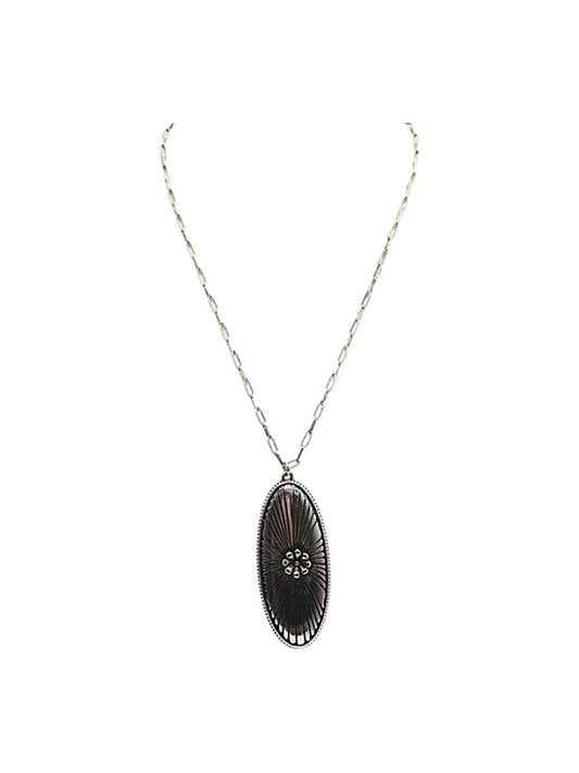 Western Long Oval Concho Necklace