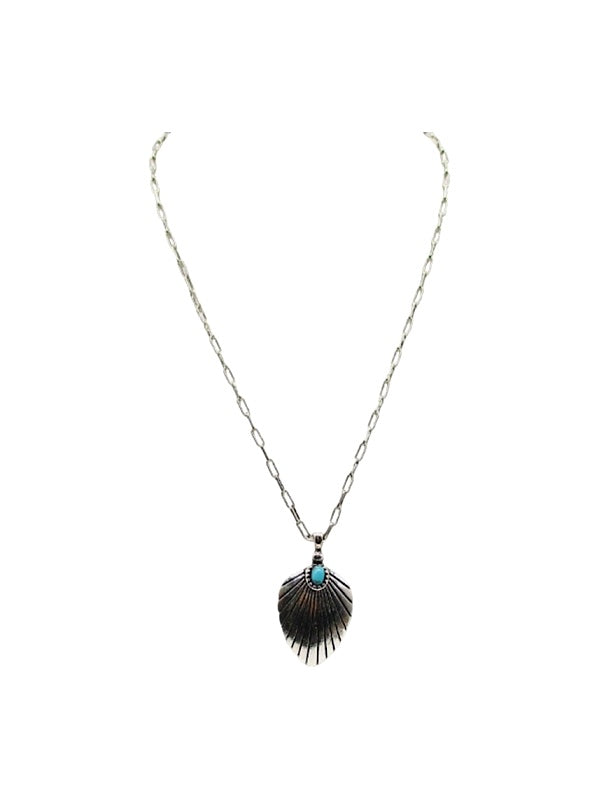 Western Turquoise Sunburst Concho Necklace