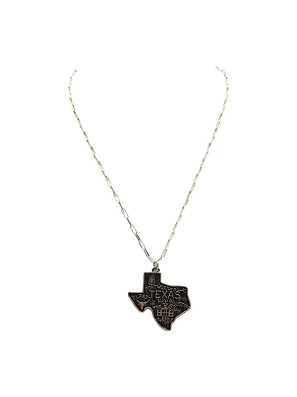 Western Texas Map Necklace