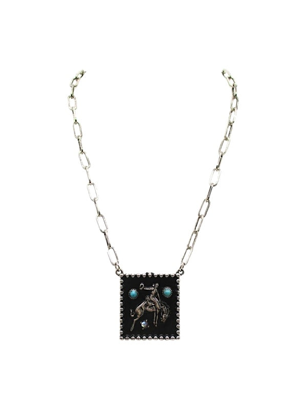 Western Bronc Rider Necklace