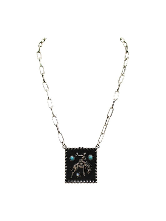 Western Bronc Rider Necklace