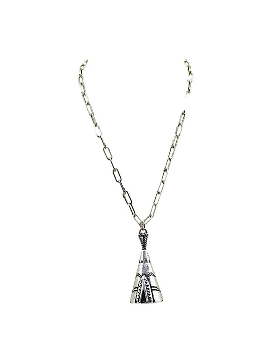 Western 3D Tipi Necklace