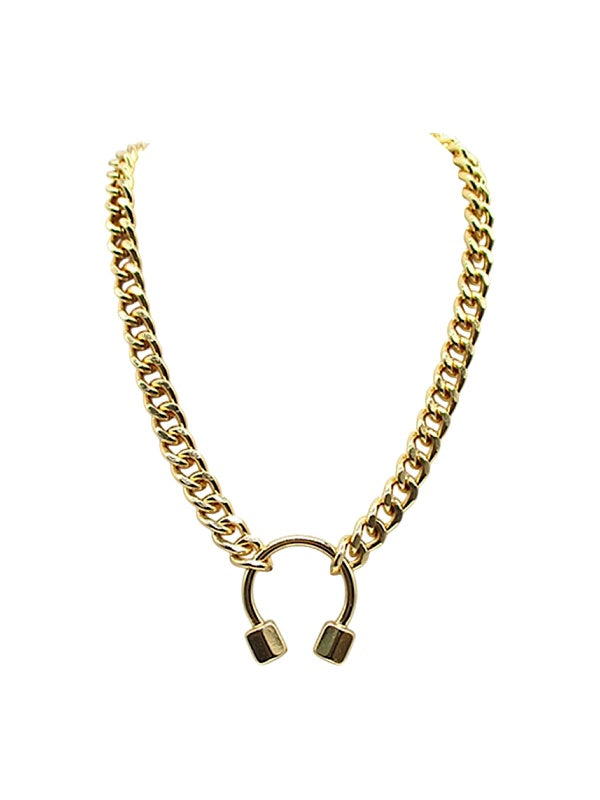 Western Horse Shoe Chain Necklace