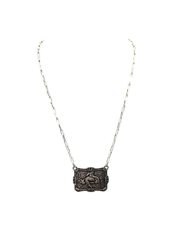Western Bronc Rider Necklace