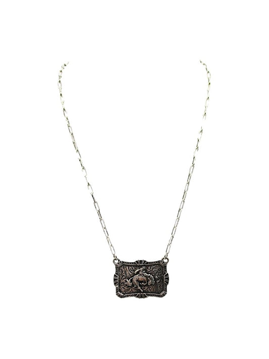 Western Bronc Rider Necklace