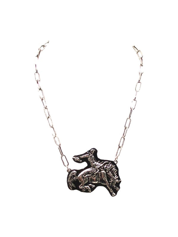 Western Large Bronc Rider Necklace
