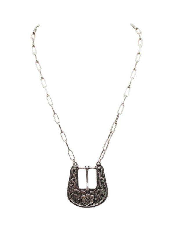 Western Belt Buckle Pendant Necklace