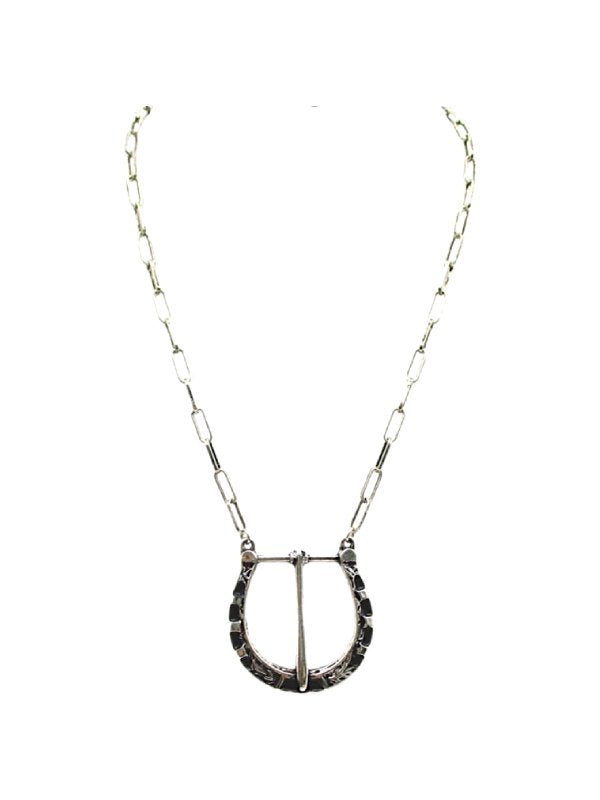 Western Belt Buckle Pendant Necklace