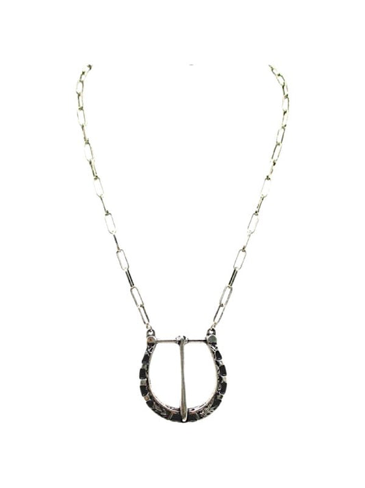 Western Belt Buckle Pendant Necklace