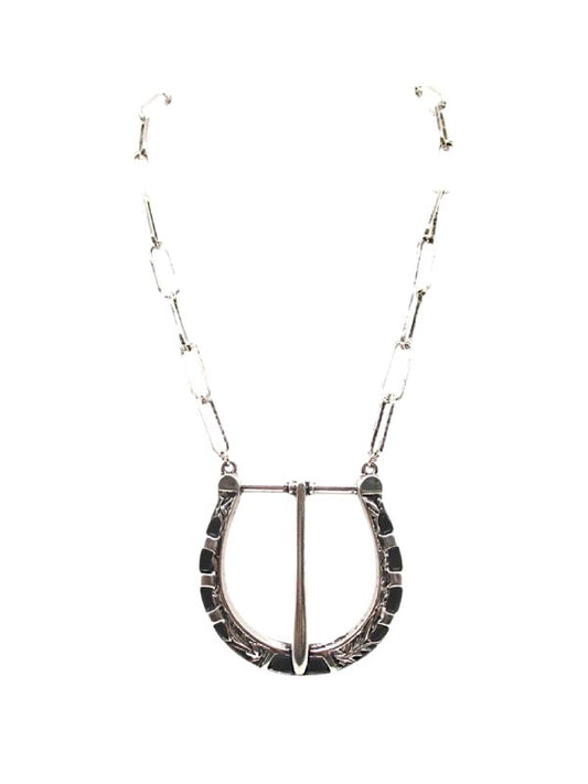 Western Large Belt Buckle Pendant Necklace