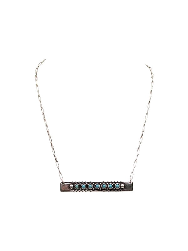 Western Bar Multi Turquoise Necklace
