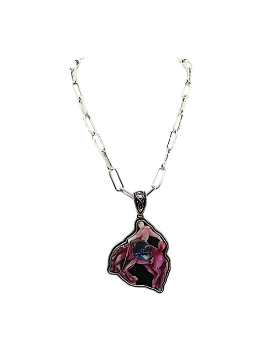 Western Multi Color Bronc Rider Necklace