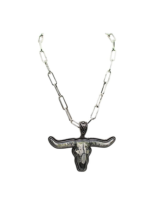 Western Steer Head Necklace