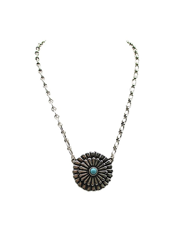 Western Concho Turquoise Necklace