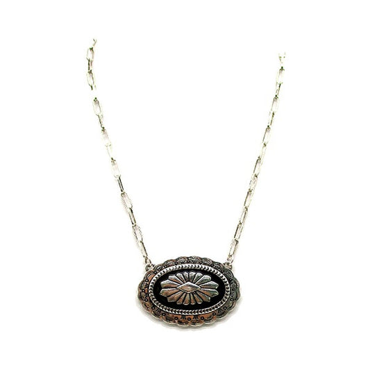 Western Oval Aztec Concho Necklace (SN1014)
