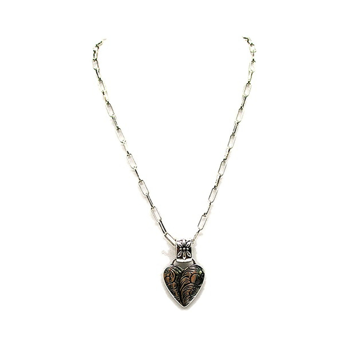 Western Etched Heart Necklace