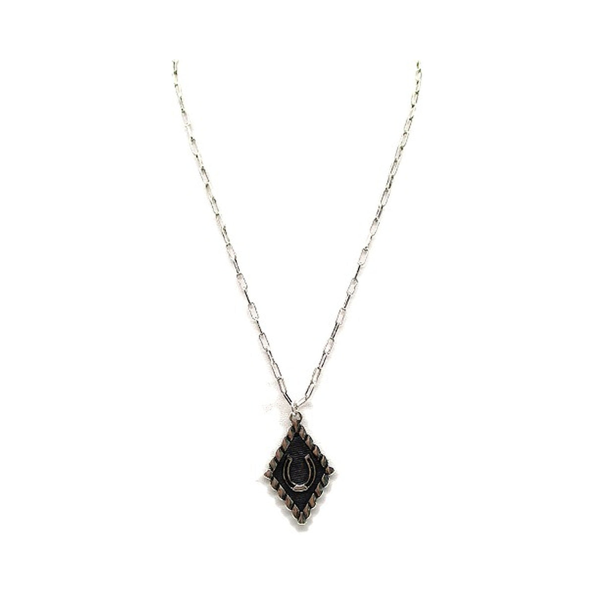 Western Black Horseshoe Necklace