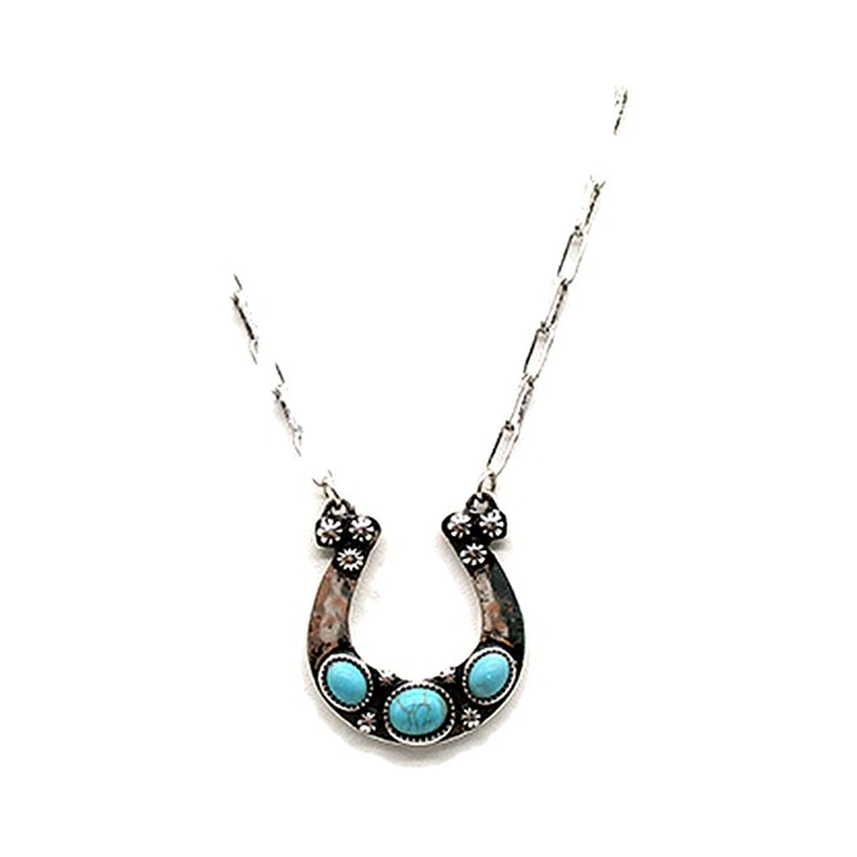 Western Horseshoe Turquoise Necklace (SN1029)