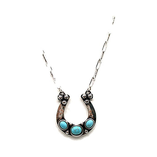 Western Horseshoe Turquoise Necklace (SN1029)