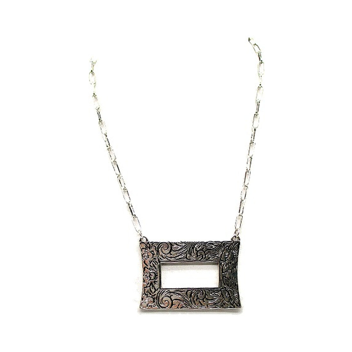 Western Rectangle Cut Out Necklace