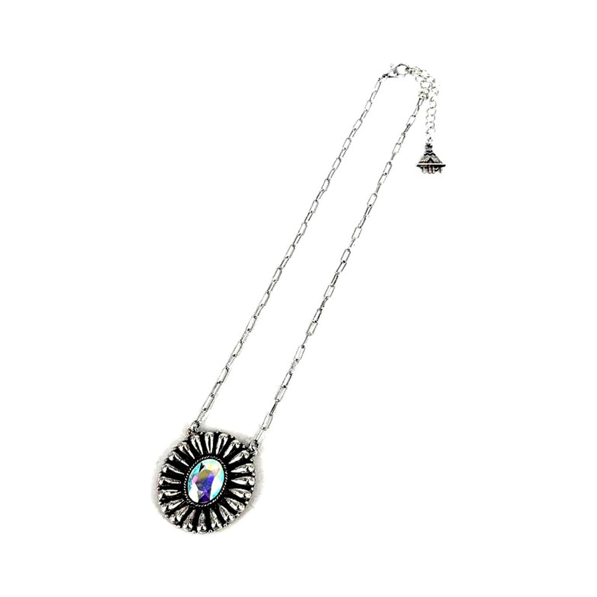 Western AB Flower Concho Necklace