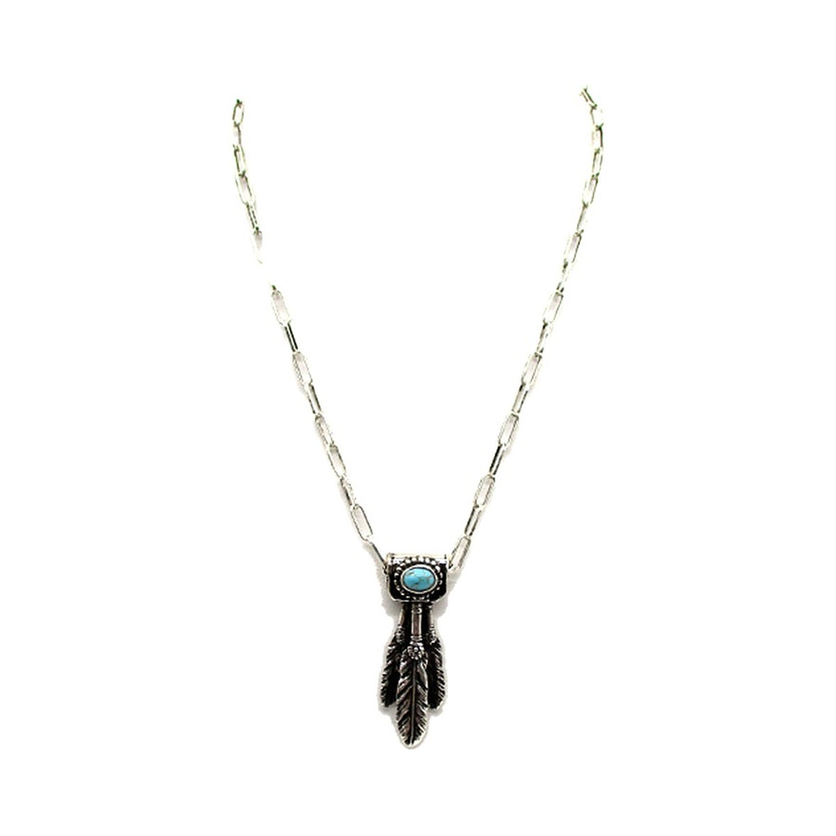 Western Feather Concho Turquoise Necklace
