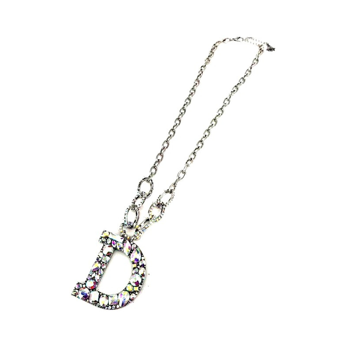 Big Initial AB Chain Necklace - Letter D