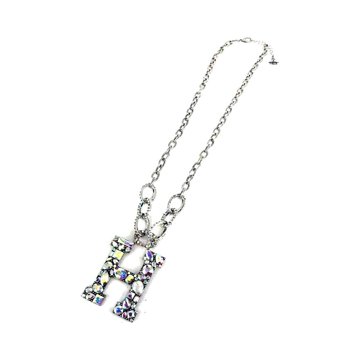 Big Initial AB Chain Necklace - Letter H