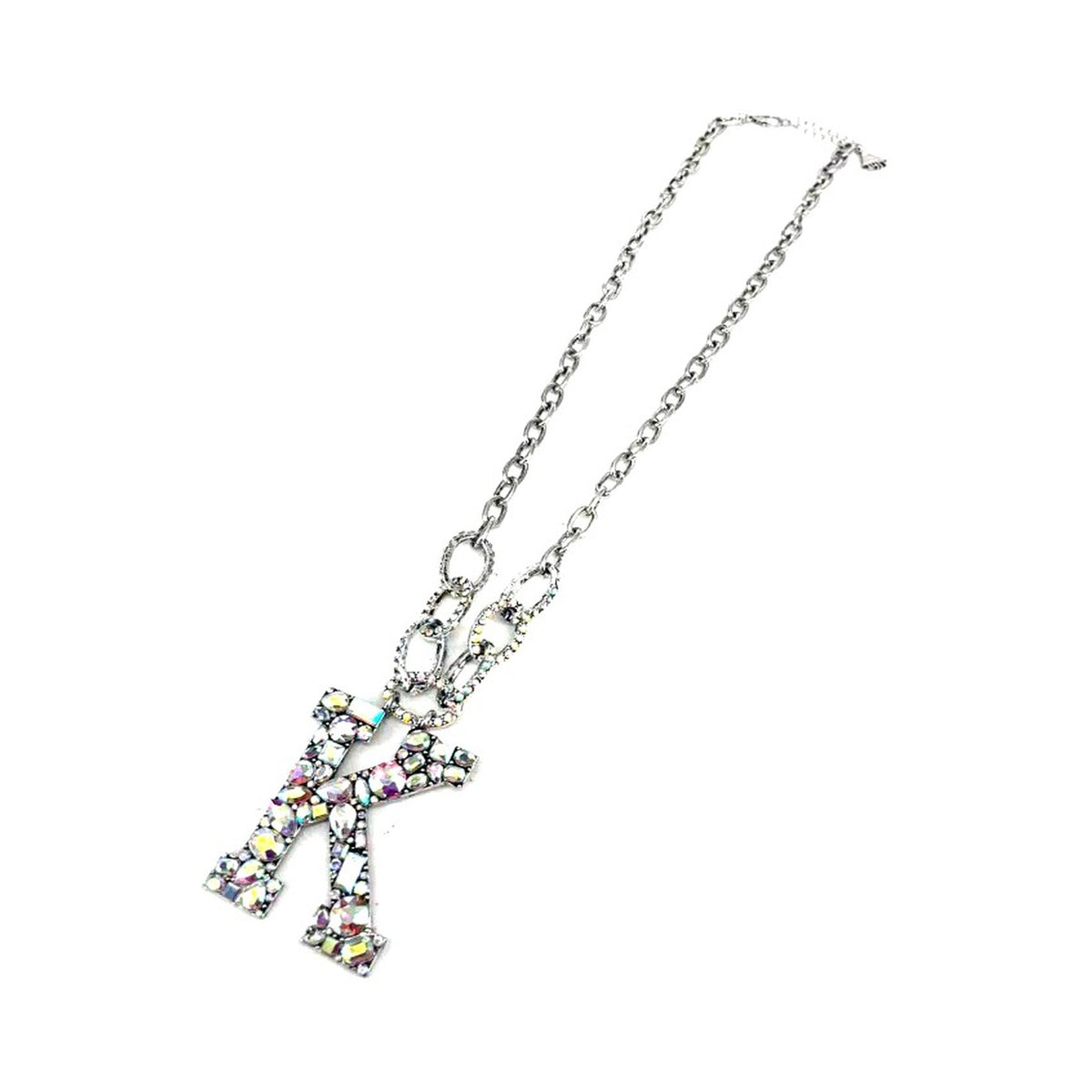 Big Initial AB Chain Necklace - Letter K