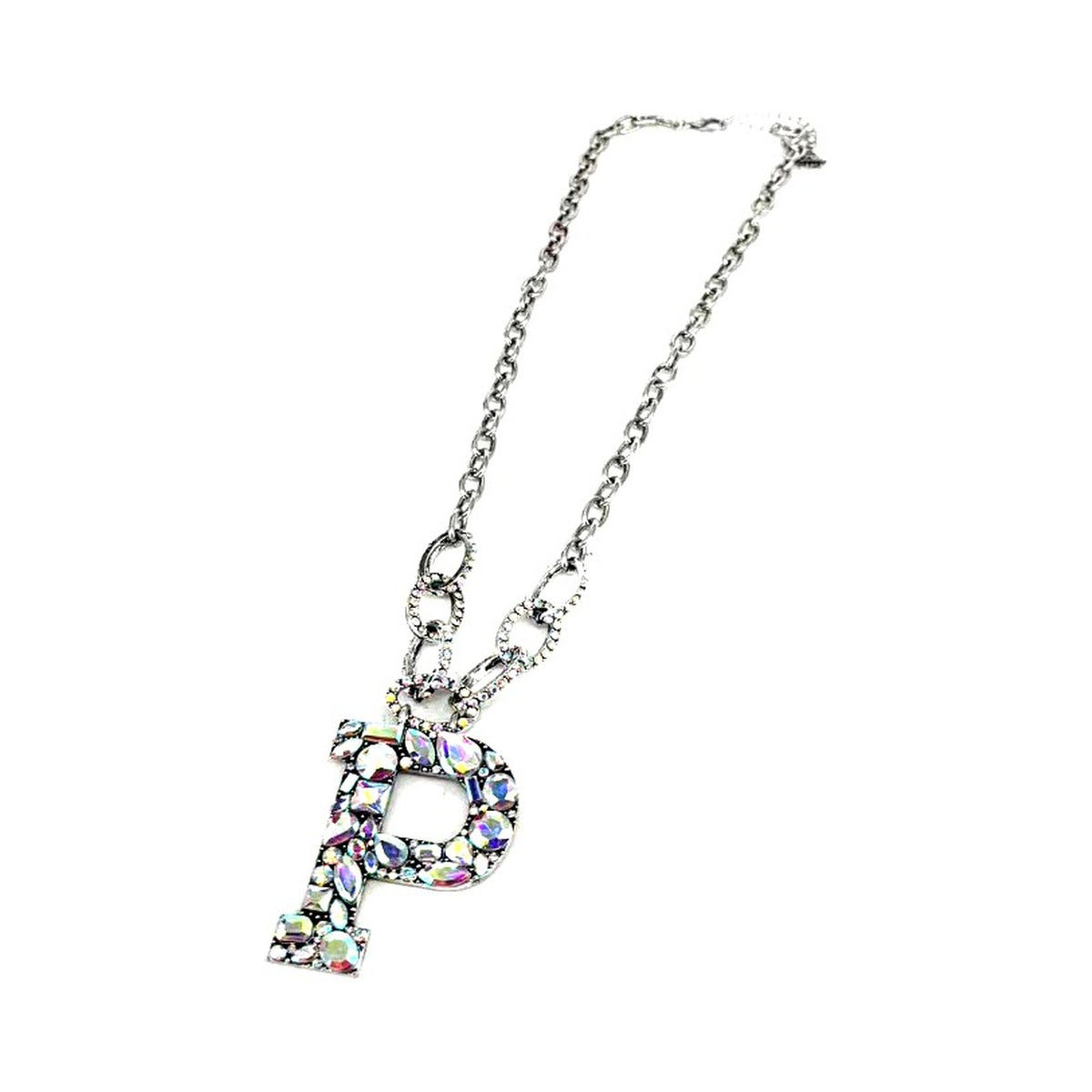 Big Initial AB Chain Necklace - Letter P
