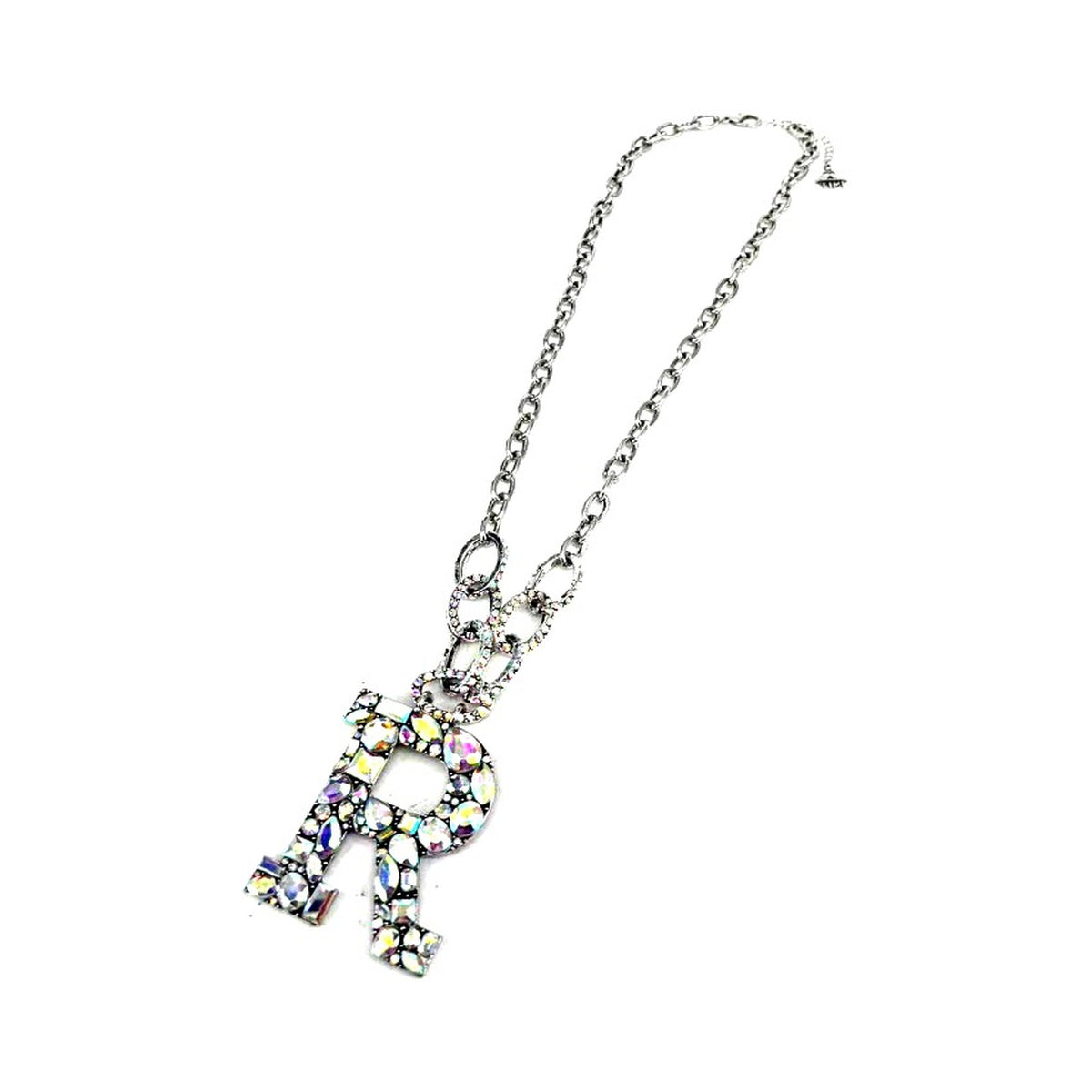 Big Initial AB Chain Necklace - Letter R