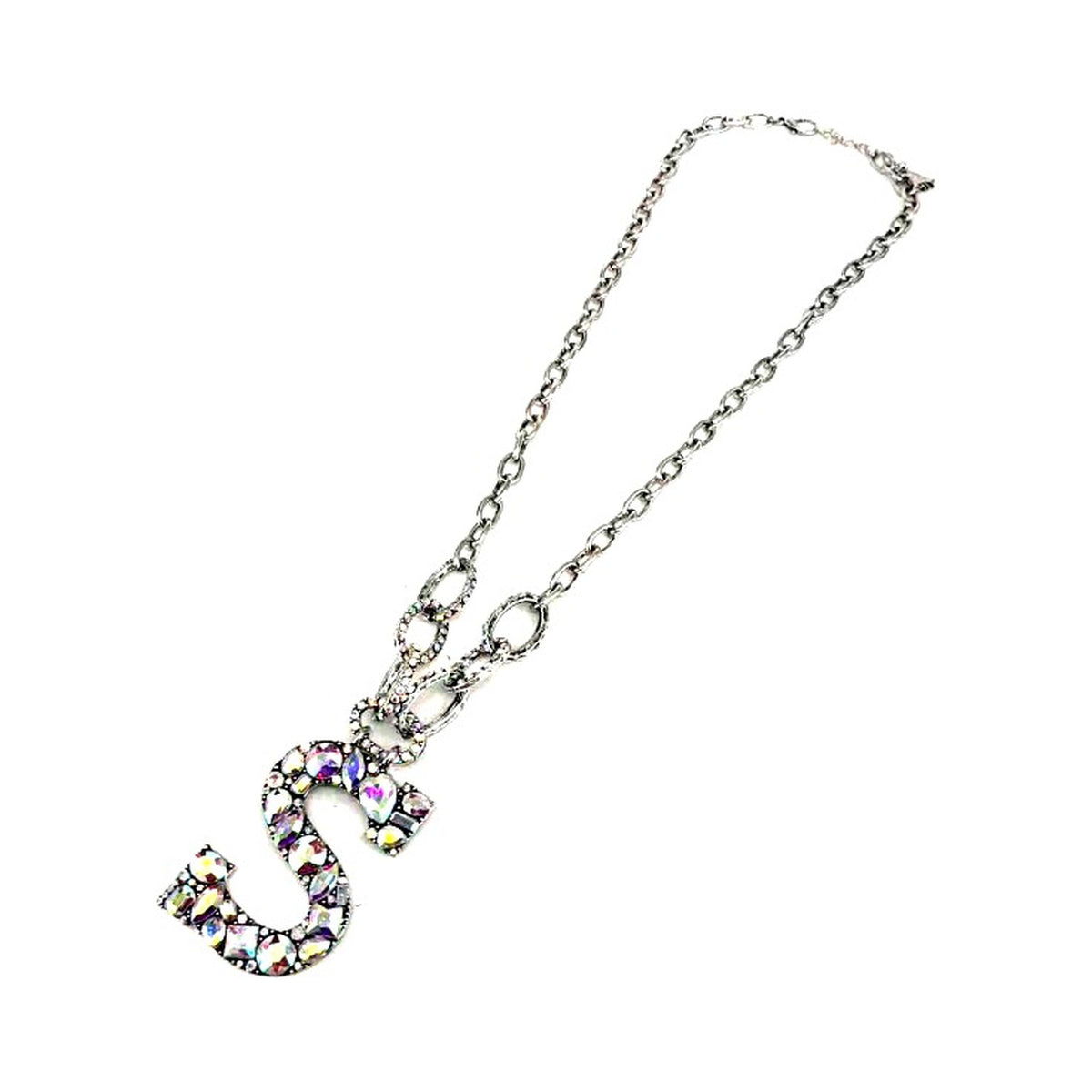 Big Initial AB Chain Necklace - Letter S