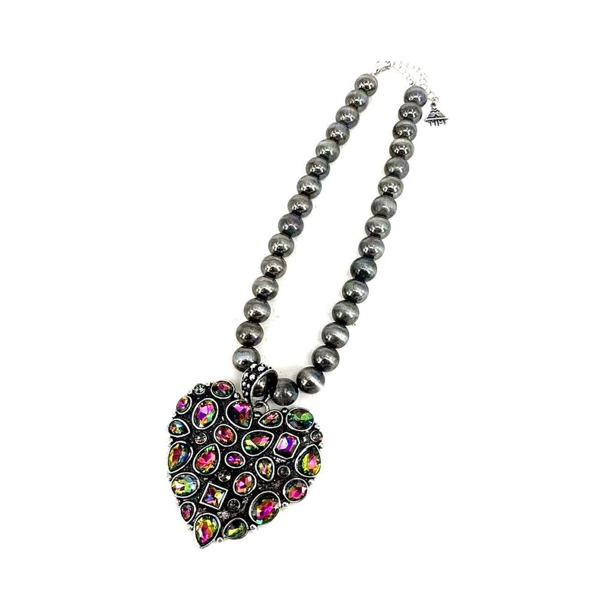 Western Large Heart Crystal Necklace