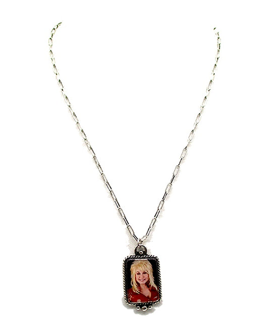 Western Rope Frame Portrait Pendant Necklace