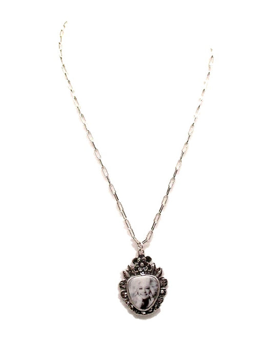 Western Floral Crest Portrait Pendant Necklace