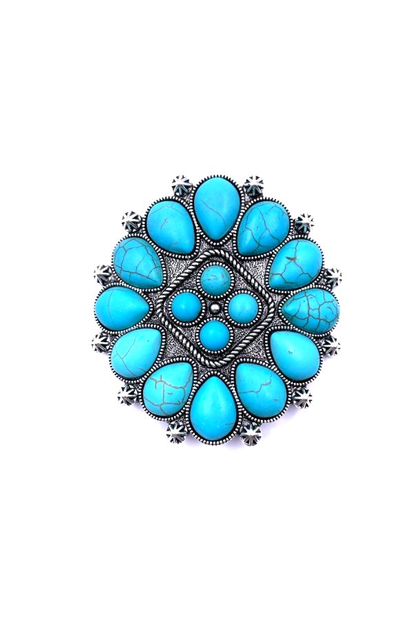 WESTERN CONCHO  TURQUOISE HAT PIN