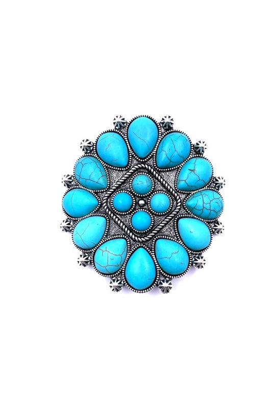 WESTERN CONCHO  TURQUOISE HAT PIN