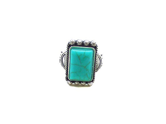 Western Turquoise Stone Stretch Ring